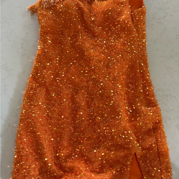 Dresses | Hoco Orange Sequin Dress | Poshmark Dresses | Hoco Orange Sequin Dress | Poshmark